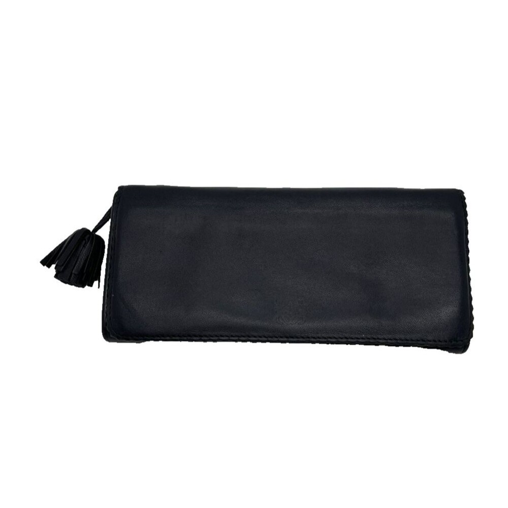 LOEWE Leather Anagram Tassel Long Bifold Wallet Designer Authentic/30